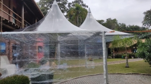 TENDA CHAPÉU DE BRUXA 5X5MTS TRANSPARENTE 